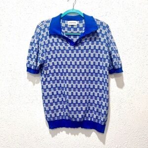 Oxknitstore knitted short-sleeved polo sweater M